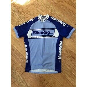 Verge Sports Racing Bike Cycling Shirt Jersey Full Zip Men's Small Blue